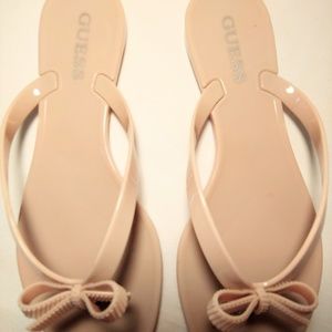 Guess Tutu Flip Flops in Blush with Heart Charm